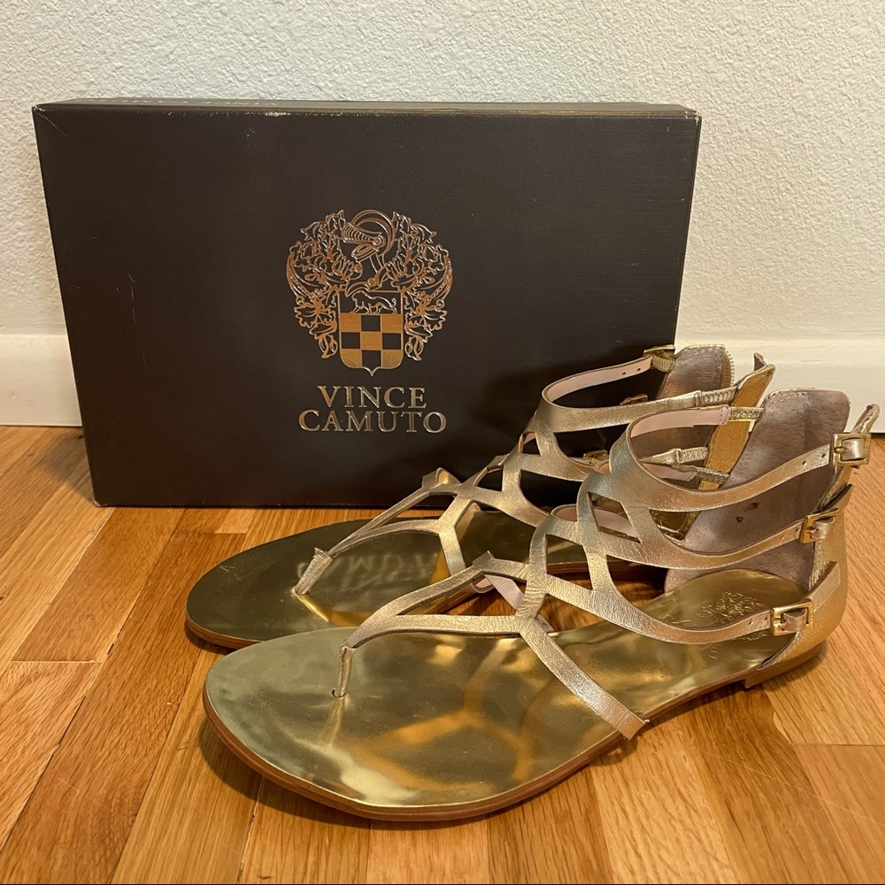 Vince Camuto Ebi gold metallic gladiator sandals